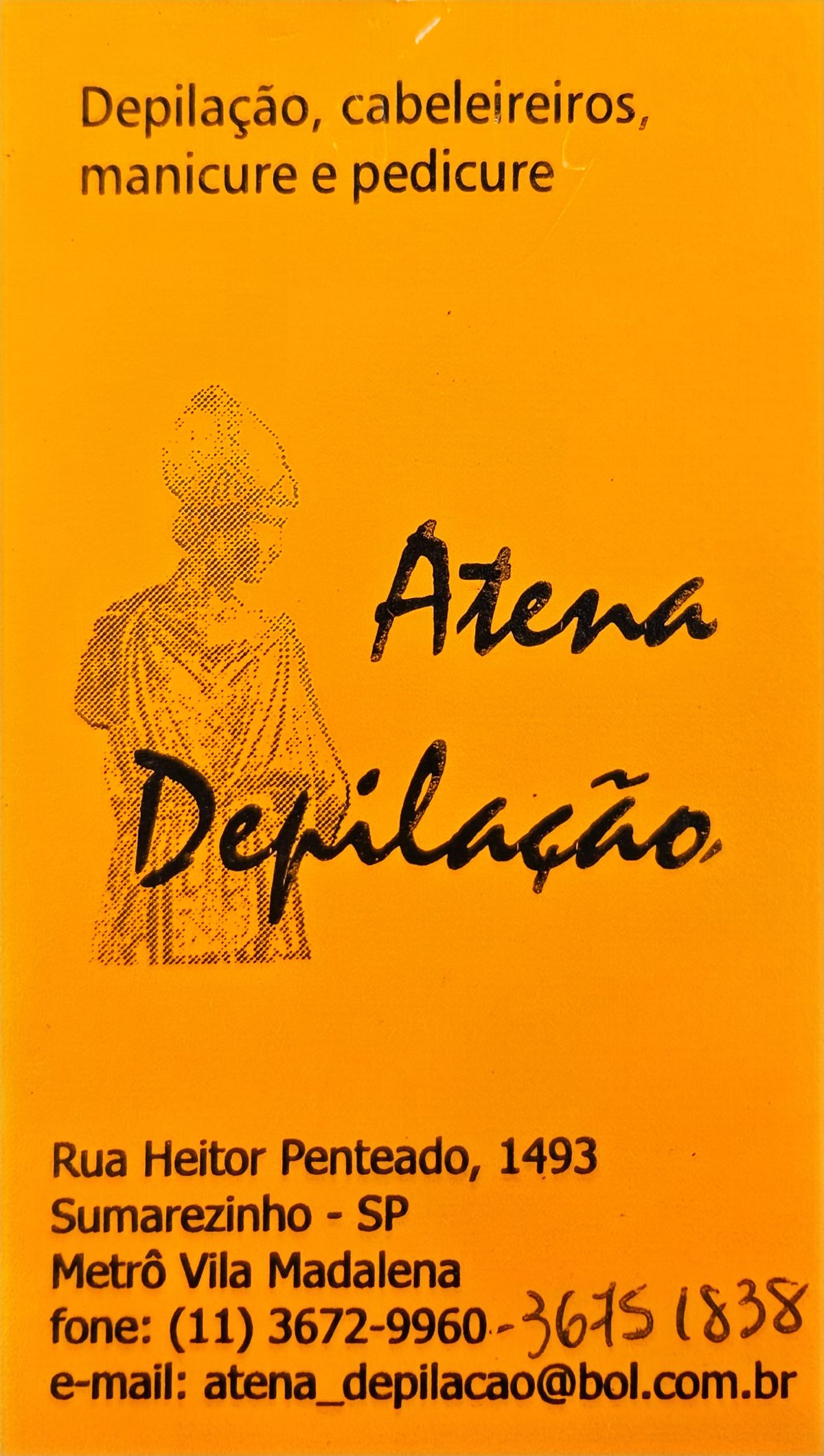 Cartão de visita Atena Depilação